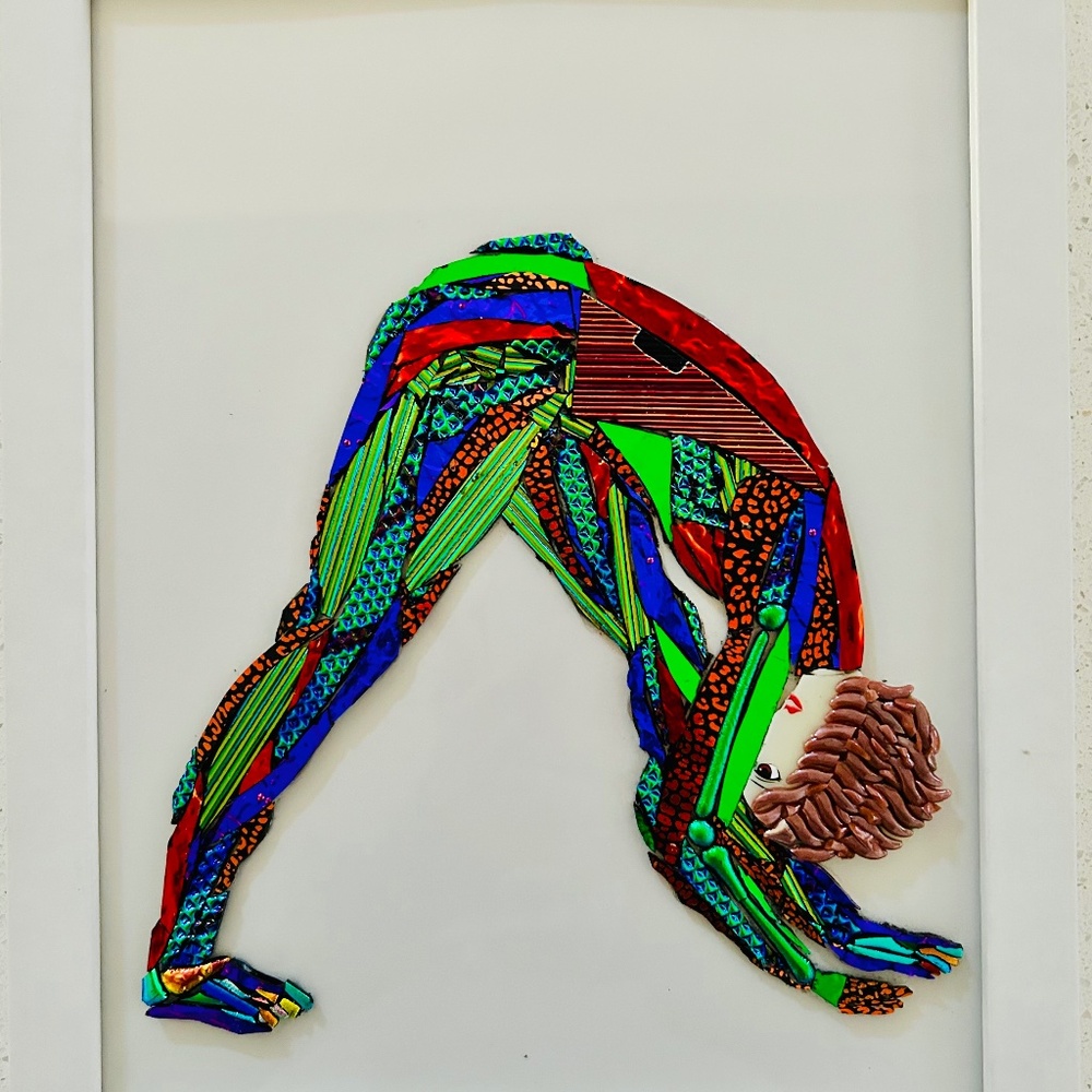 Glass Wall Art "Pyramid" Yoga Pose